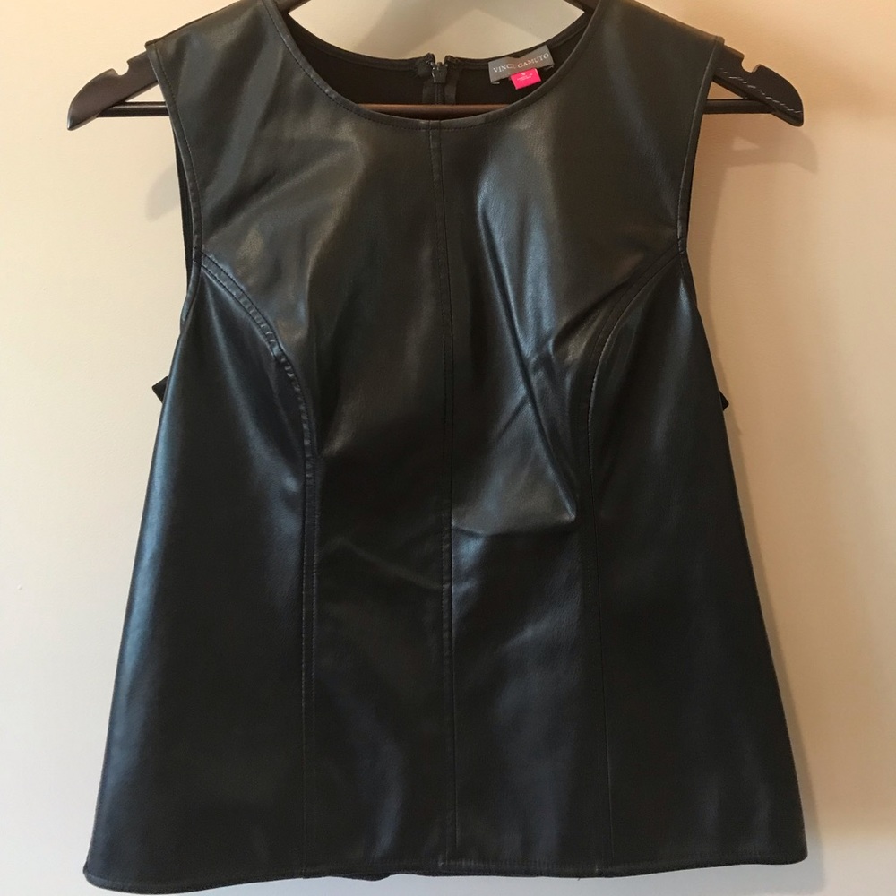 COPY - Size S Vince Camuto Leather like sleeveless shirt